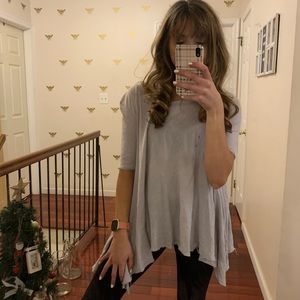 Free People Loose Distressed Shirt Dress